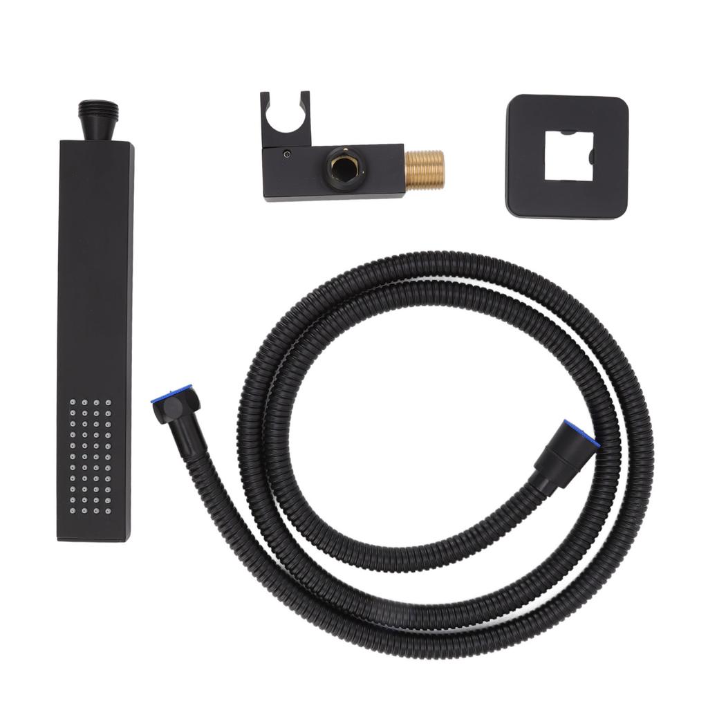 Wall Mounted Shower Set Black High Pressure Shower Head with G1/2 Caliber for Bathroom