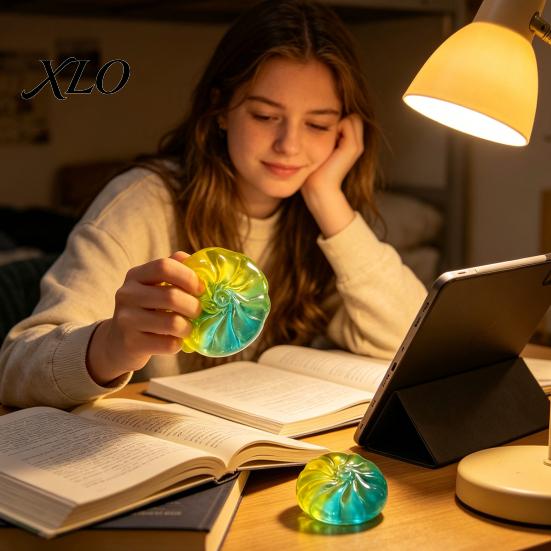 Creative Office Desk Accessory Bun Squeeze Toys for Stress Relief, Soft TPR Sensory Auspicious Prosperity Gift Fidget Toys, Colorful Decompression