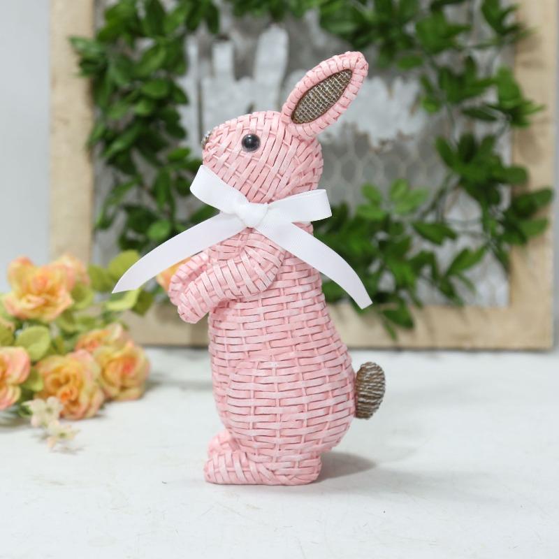 Bow Tie Easter Home Rabbit Ornament European Courtyard Resin Decorative Ornament Garden Rabbit Holiday Decoration