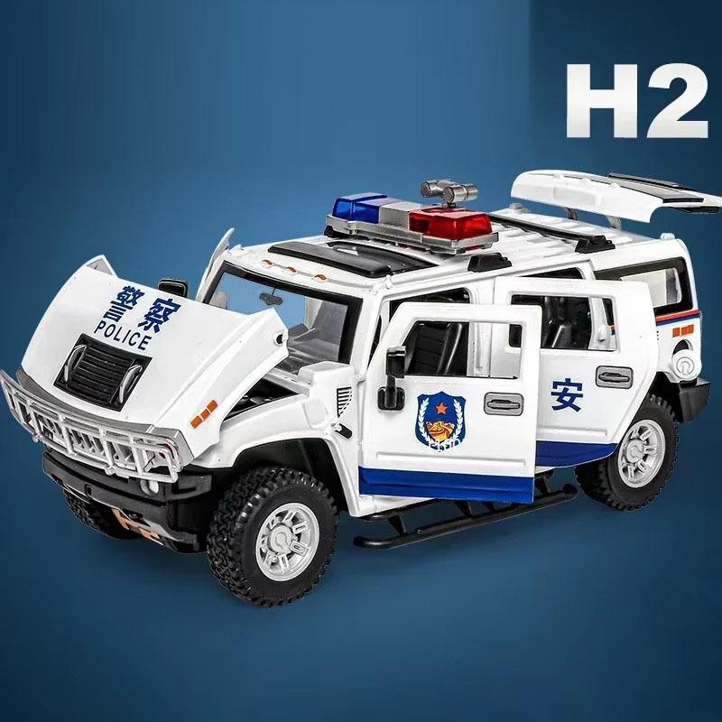 1:Масштаб 1:24 Сплав QiaoZhiBaDun H2 Модели Полицейских Машин Игрушки 6 Дверей Открываются Машины Машинки С Оттяжкой Колес Подарки На День Рождения Взрослым Детям