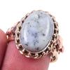 Natural Dendrite Opal Gemstone 925 Sterling Silver Two Tone Ring Size 8.5 Z5h19