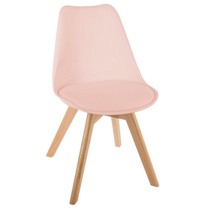 Chaise style scandinave Baya Atmosphera - Rose poudré