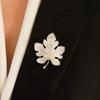 Trendy Jewelry Rhinestone Maple Leaf Brooch Vintage Maple Leaf Pin  Party Accessories