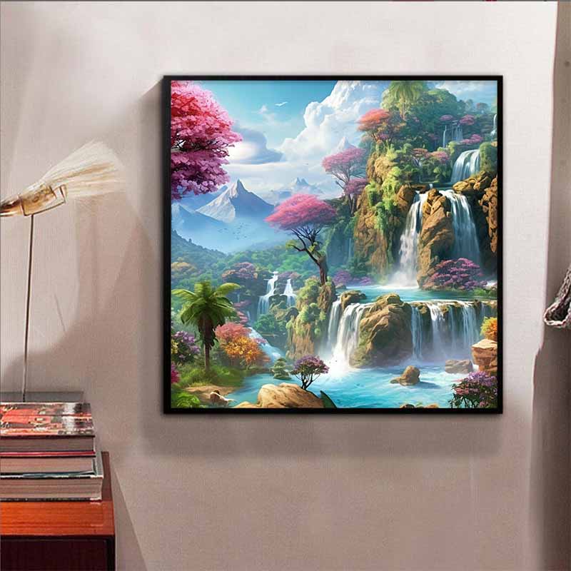 Новое поступление 5D DIY Полная круглая алмазная живопись "Водопад" Вышивка крестом Домашний декор Подарок
