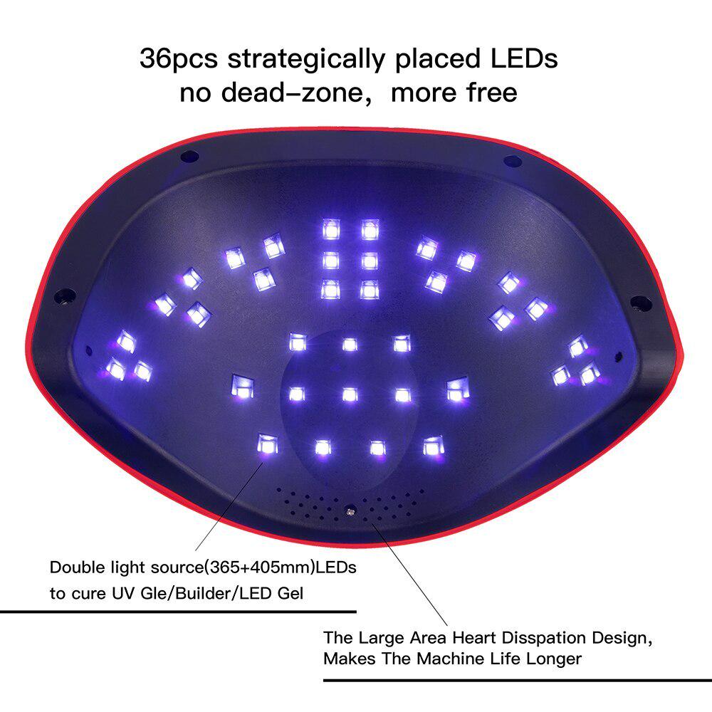 T2 72 Вт Сушилка для ногтей Светодиодная лампа 36 шт. Светодиоды Лампа для ногтей с двумя руками для отверждения УФ-гель-лака для ногтей с таймером 10/30/60 s Smart для маникюра