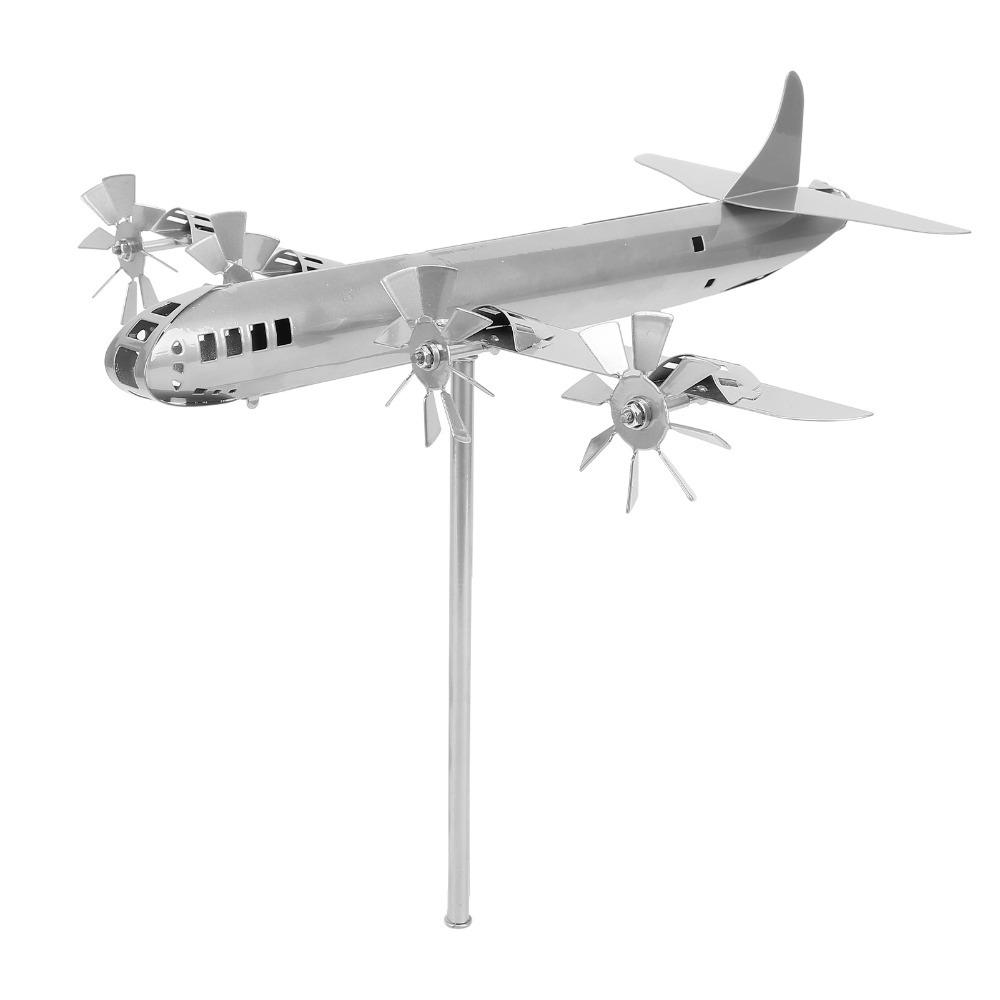 8pcs Iron Metal Wind Spinner Silver Garden Windmill Decor Airplane Windmill Garden Yard Patio