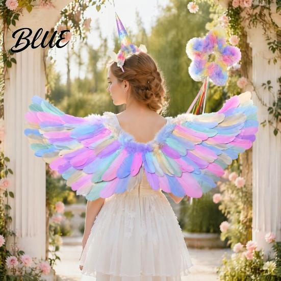 Authentic Angel Costume Lightweight Swan for Colorful Kids Wings Feather Wing Accessory Adults with Elastic Strap Halloween Party Cosplay