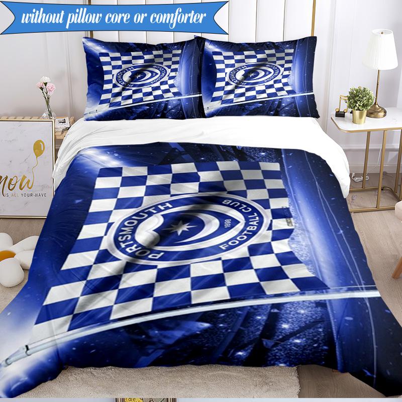 3PCS Ports Fc Crest Printed Soft Bedding Set,Including 1pc Duvet Cover And 2pcs Pillowcases Perfect for Bedroom, Dormitory, Fan gift