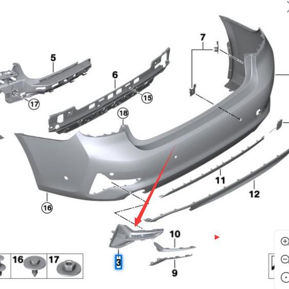 BMW 3 Series G28 Front Bumper Air Vent Trim (51127463617, 51127463618)
