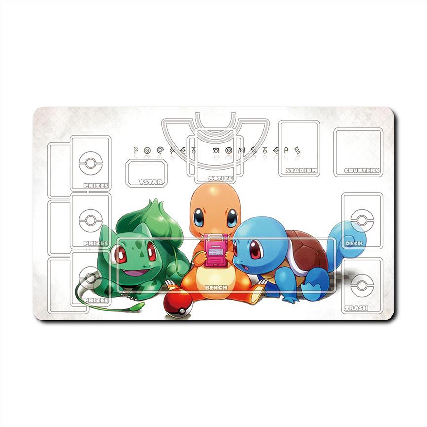 Diy PTCG Pokemon Dedicated Battle GAME Card Mat Charizard Venusaur Blastoise Gengar Gift Toy Game Anime Table Mat