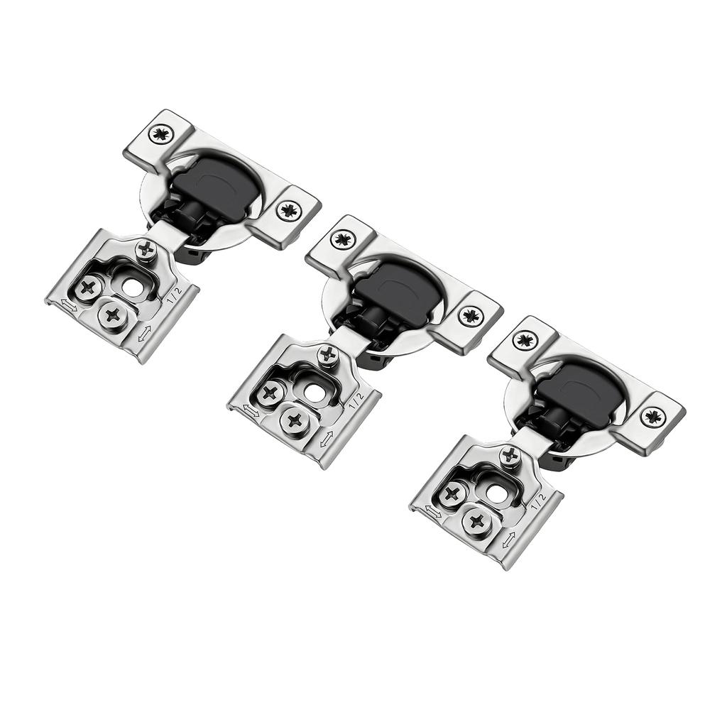 3pcs Soft Close Hinges Overlay Adjustable Face Frame Cabinet Hinges Furniture Door Hinges for Concealed Cupboards