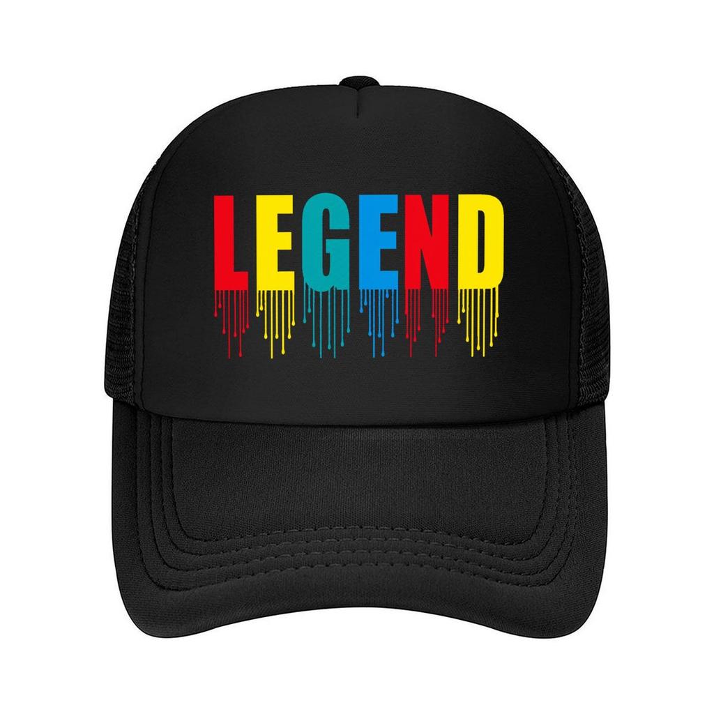 s Legend Dripping Print Mesh Baseball Cap Hip Hop