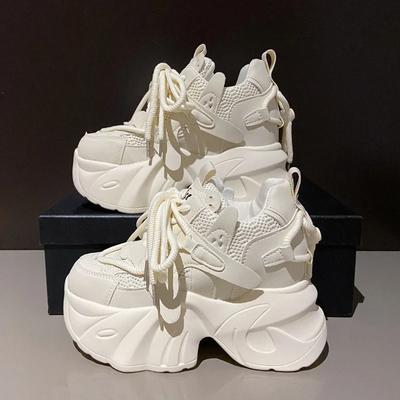 Модные Новые Весенне-Летние Женские Массивные Кроссовки Дышащая Сетка Повседневная Обувь 7,5 СМ Клиновидные Каблуки Обувь на Платформе Женская Спортивная Обувь Обувь для Папы