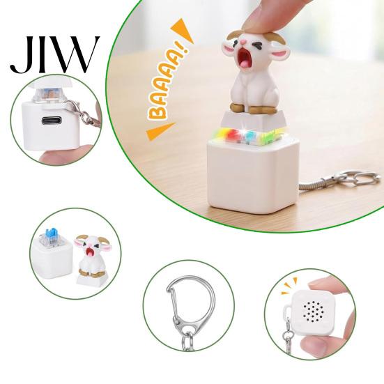 Clicker with Light Sound 1/2/3Pcs Screaming Goat Keyboard Fidget Toy, Rechargeable Sheep Finger Desk Toy Sound, Animal Push Button Decompression