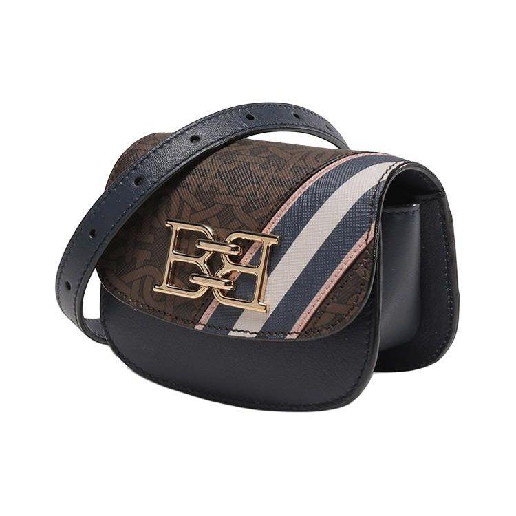 Bally B-Chain Monogram TPU Crossbody Shoulder Bag Women bags Midnight-Blue Brown 6301931