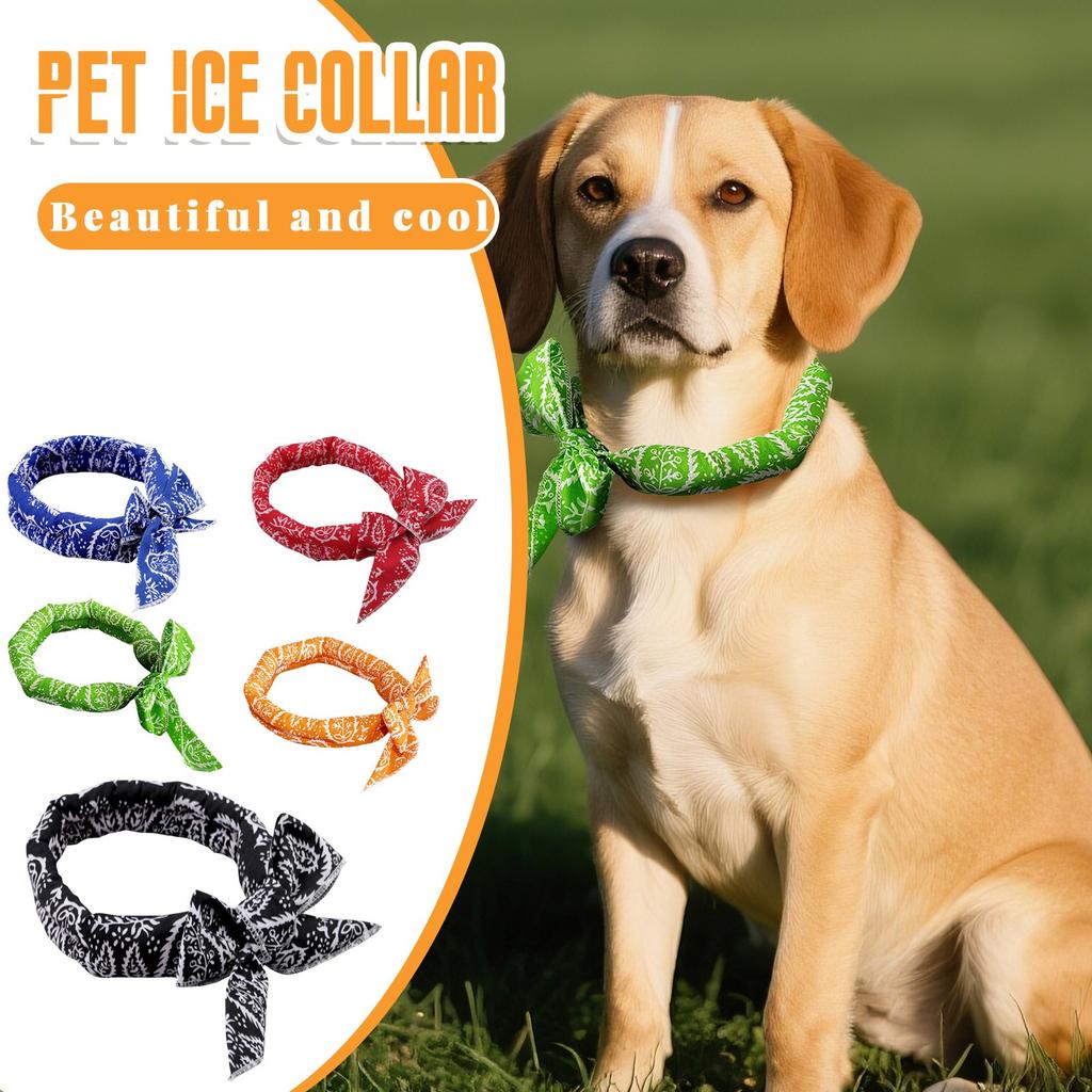 Dog  Bandana, Ice Crystal Dog Quick, Cartoon Printing Bandana, Summer Ice Cool Scarf Refreshing Breathable Comfortable, Pet Ice Scarf Cartoon