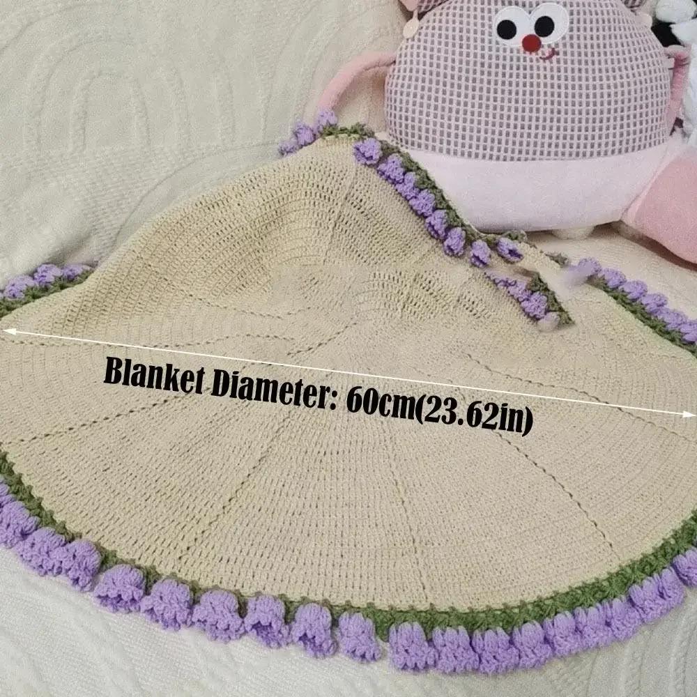 New 60cm Flower Bouquet Blanket Finished Product Crocheted Sunflower Blanket Lily of The Valley Bouquet Blankets Gifts