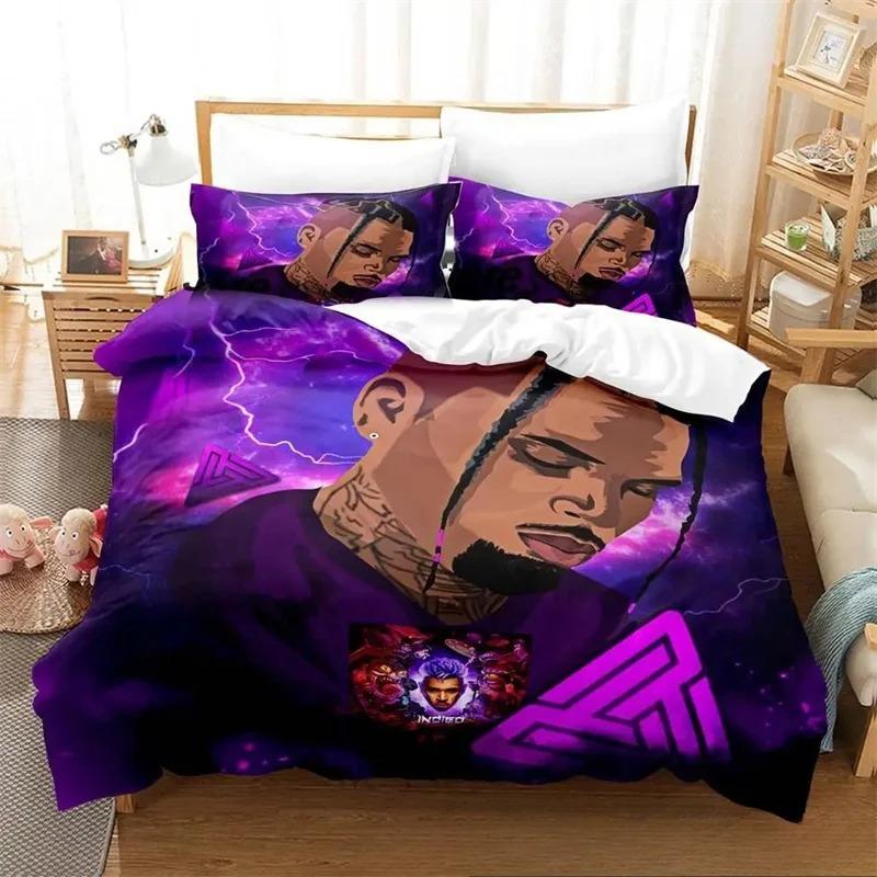 3D Print Chris Brown Bedding CollectionDuvet Cover Comforter Bed Collection Quilt Cover PillowcaseKing Queen Twin Size Boys Girls Adults