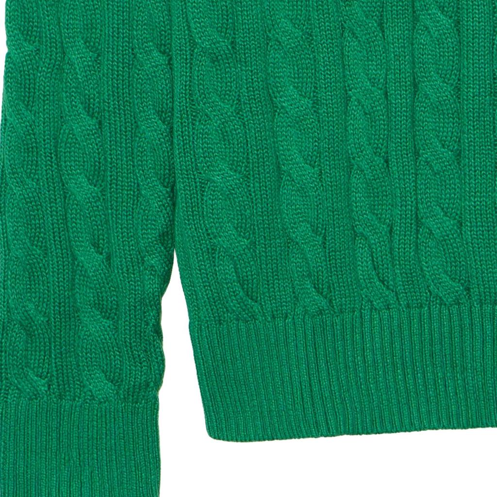 Polo Ralph Lauren Ss22 Solid Color Logo Embroidered Cable Knit Sweater Men Sweater Green 710775885-042