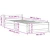 Solid Wood Bed Frame without Mattress Honey Brown 75 x 190 cm