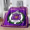 1pc Blanket Omega Psi Phi logo Print Design, Lightweight Blanket for Sofa, Bed- Soft &Warm, Gift for All Seasons like Christmas, Halloween