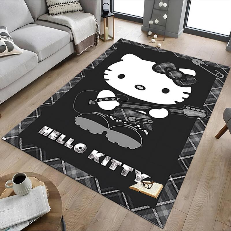 1 шт. Hello Kitty для домашнего офиса, прочный полиэстеровый коврик для пола, легкий в уходе, декор для офиса, городской стиль, нескользящая основа, высококачественная ткань