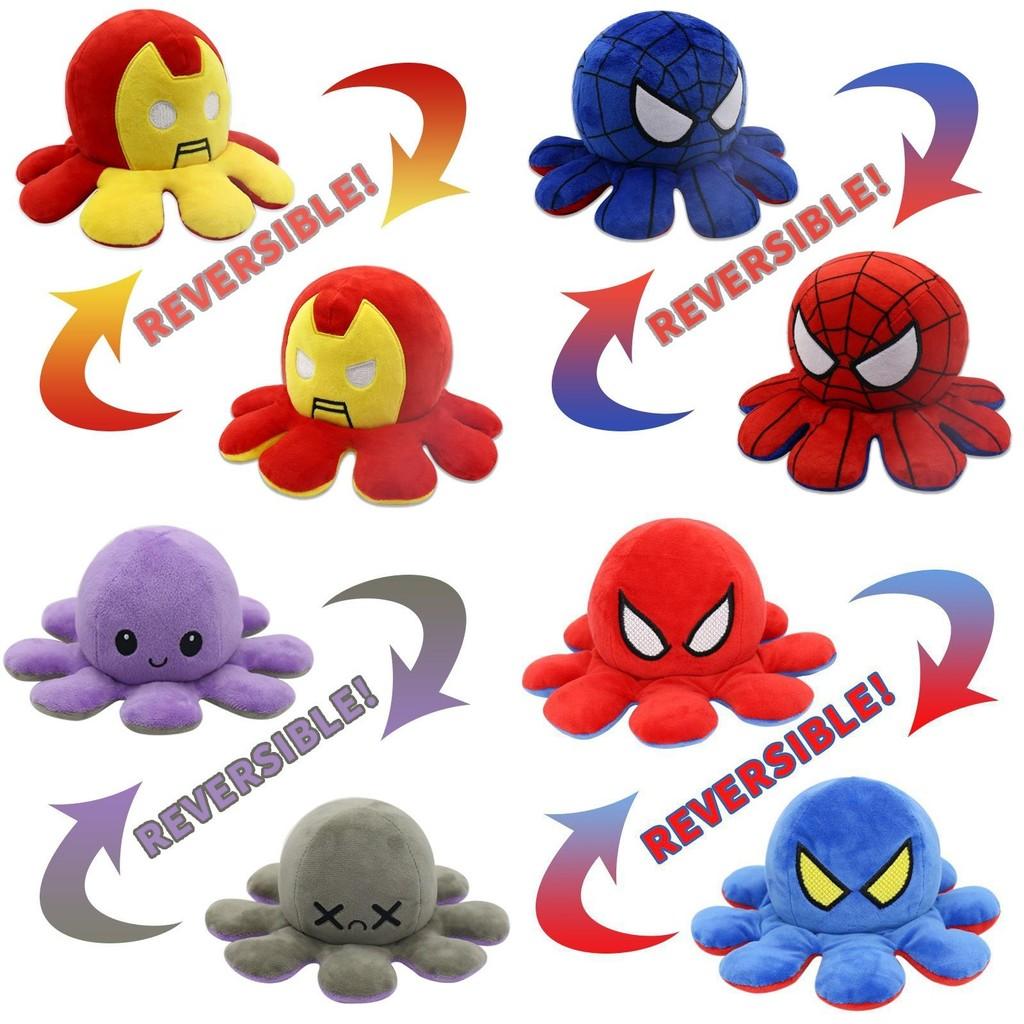 Adorable Spiderman Reversible Octopus Plush Toy With Soft And Lifelike Features For Kids