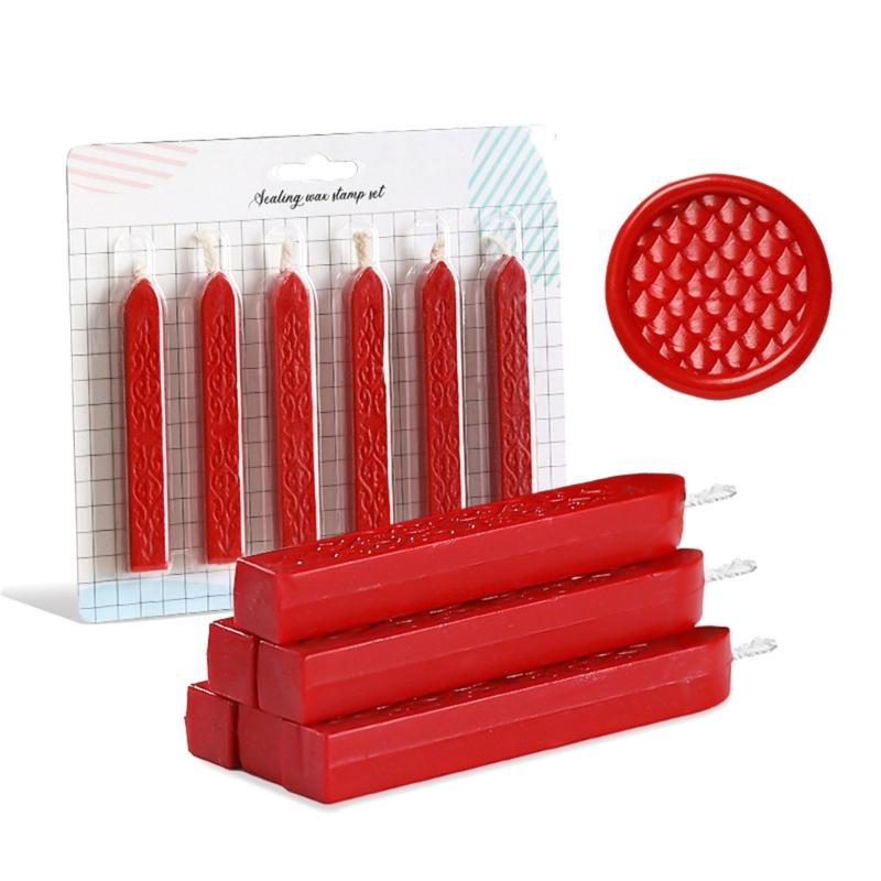 6 шт. Сургучная палочка, Сургучная палочка с фитилем для печати сургучной печатью, Свадебные приглашения, Украшения для упаковки