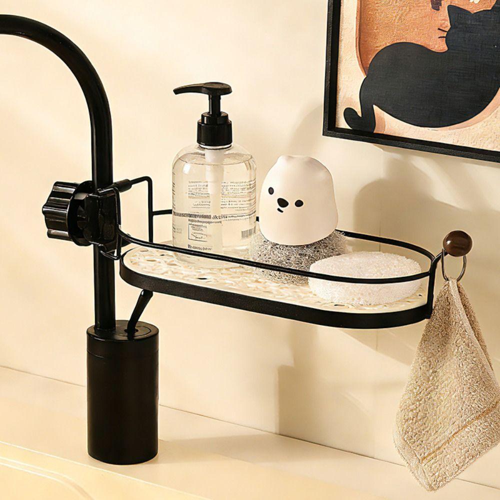 Adjustable Direction Faucet Sponge Rack ABS Drain Storage Holder New Faucet Soap Rack Kitchen Sink