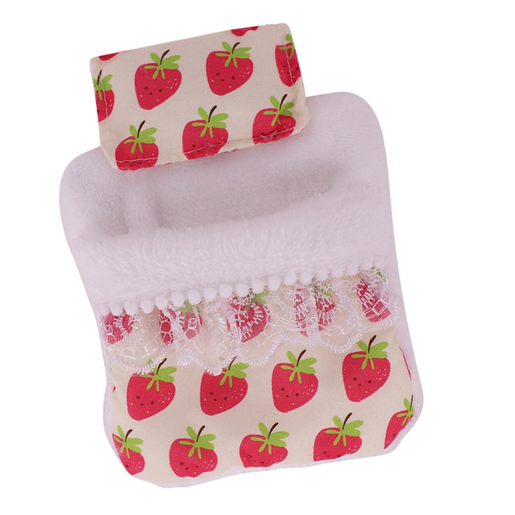 Fashion Flower Pattern Doll Bed Set with Pillow And Sleeping Bag For Labubu Plush Figure Dolls 17cm Ball Joint Dolls