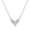 Sweetrain  Princess Cut Moissanite Necklace Sterling Sliver Chain Plated White Gold Heart Necklace for Women Jewelry