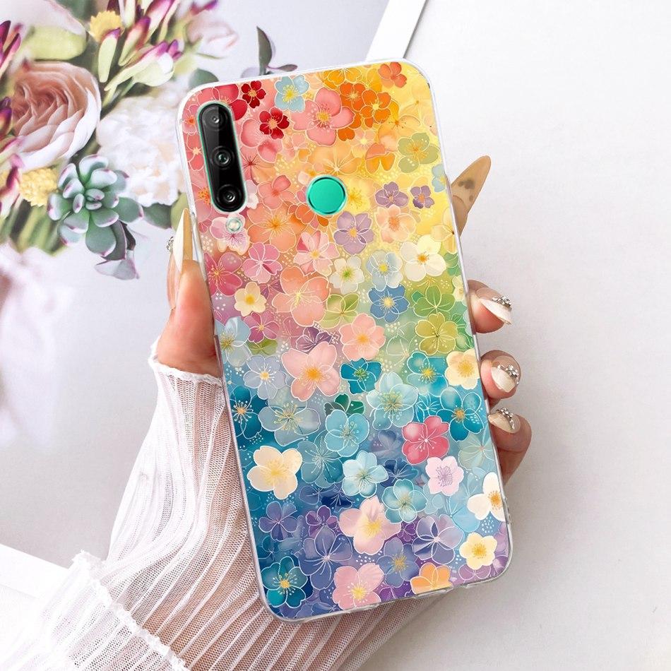 For Huawei Y7p Cute Flower Butterfly Cat Painted Case For Huawei Y7P 2020 ART-L28 ART-L29 Soft Silicone TPU Phone Cases