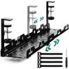 INTEREVO Cable Tray, Under-Desk, Clamp-Type, Extendable, 41-67cm, Cable Organizer, Cable Concealment, Cable Storage, Cable Rack, Cable Holder, Desk