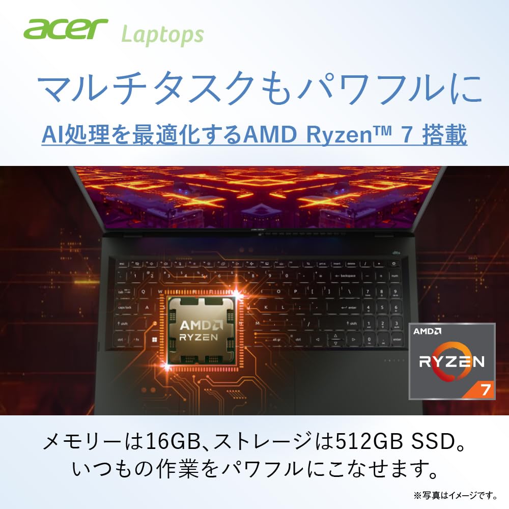 Acer Swift Edge OLED 120Hz Windows 11 AMD Ryzen 16GB 512GB Fingerprint 6E Olivine Black SFE16-43-A76Y/K Laptop, 16.0-inch, 3.2K Display, Home, 64-bit