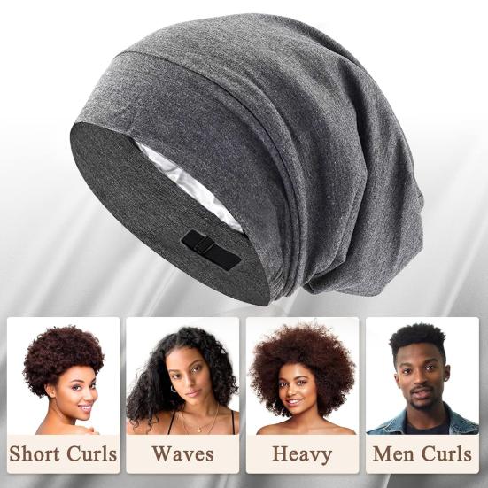 Унисекс-шапка для сна, защитная ночная шапочка для волос, высокоэластичная двухслойная однотонная теплая легкая регулируемая зимняя шапка