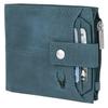 Leather Wallet for Men Ultra Strong Stitching  Handcrafted Zip Wallet with 9 Card Slots  2 ID Slots (Blue Hunter)
