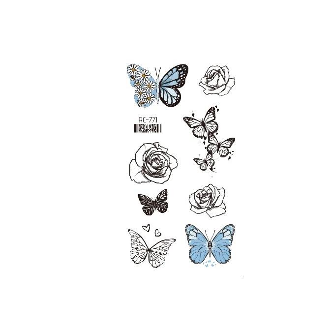 Dark Butterfly Sexy Waterproof Temporary Tattoo Sticker India Women Back Waist Flash Tatoo Girl Body Art Fake Tattoos Realistic