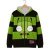 Косплей Зимние Толстовки на Молнии Invader Zim с Длинным Рукавом Мужские Женские Худи на Молнии Унисекс Уличная Одежда Графический 3D Принт Sudaderas