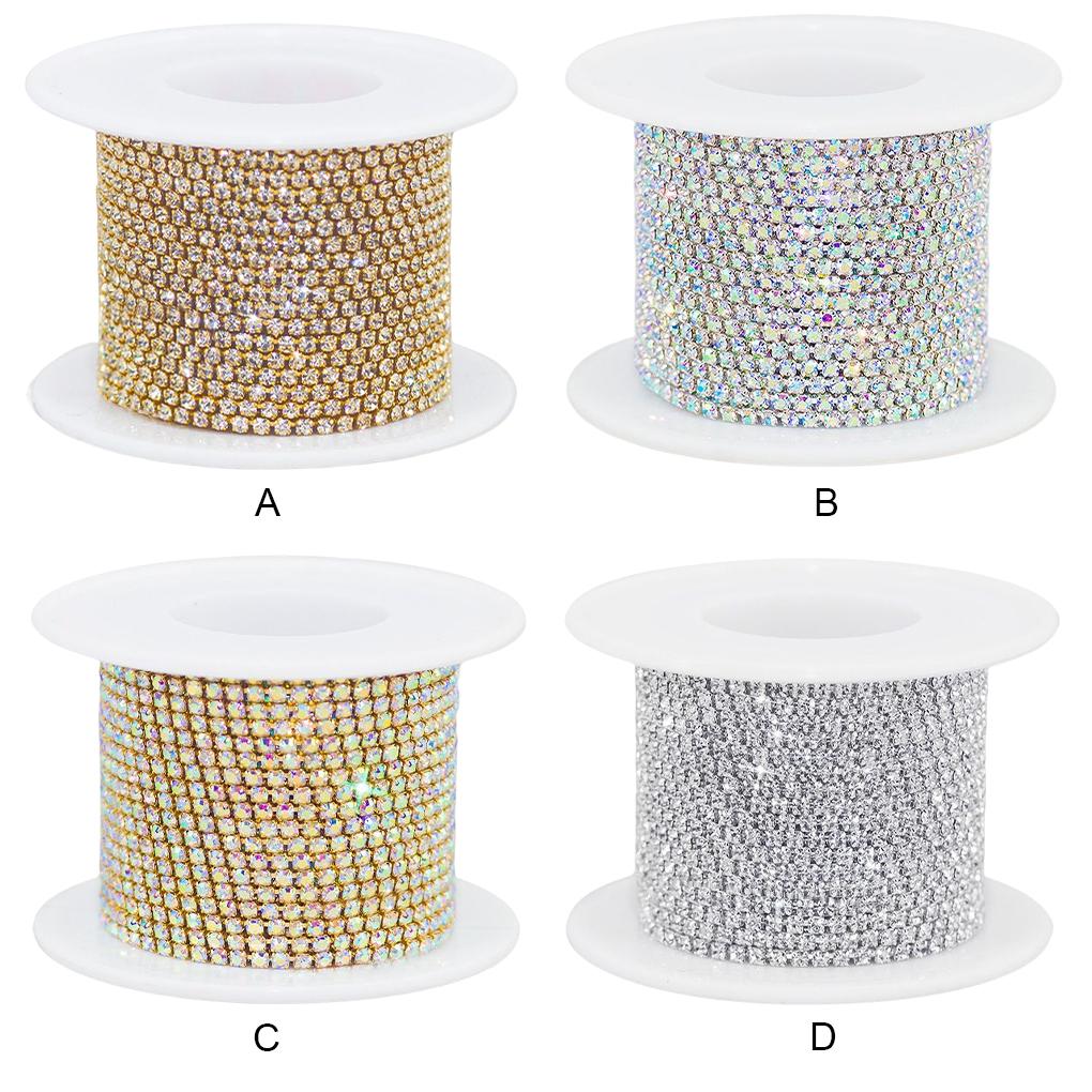 Rhinestone Link Chain Craft Jewelry Necklaces Cup Chains Colorful Shiny Trimming Sewing Supplies Accessories Decorations