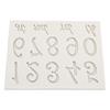 Household Number Alphabet Pattern Silicone Mold Non Stick Cake Fondant Chocolate Craft Mould Gray