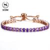 Women's Gold Full Diamond Single Row Bracelet Fashion Inlaid Crystal Push Bracelet