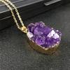 Natural Amethyst Rough Stone Pendant, Amethyst Tooth Crystal Cluster Necklace, Raw Ore Bag, Phnom Penh Mother's Day Gift.