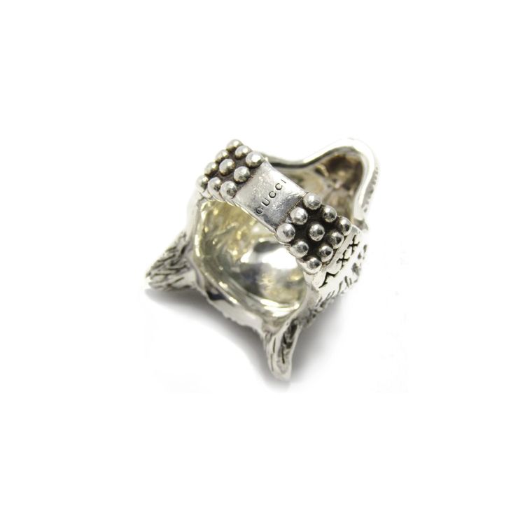 Gucci Anger Forest Series Wolf Head Pattern 925 Silver Ring Unisex rings 476902