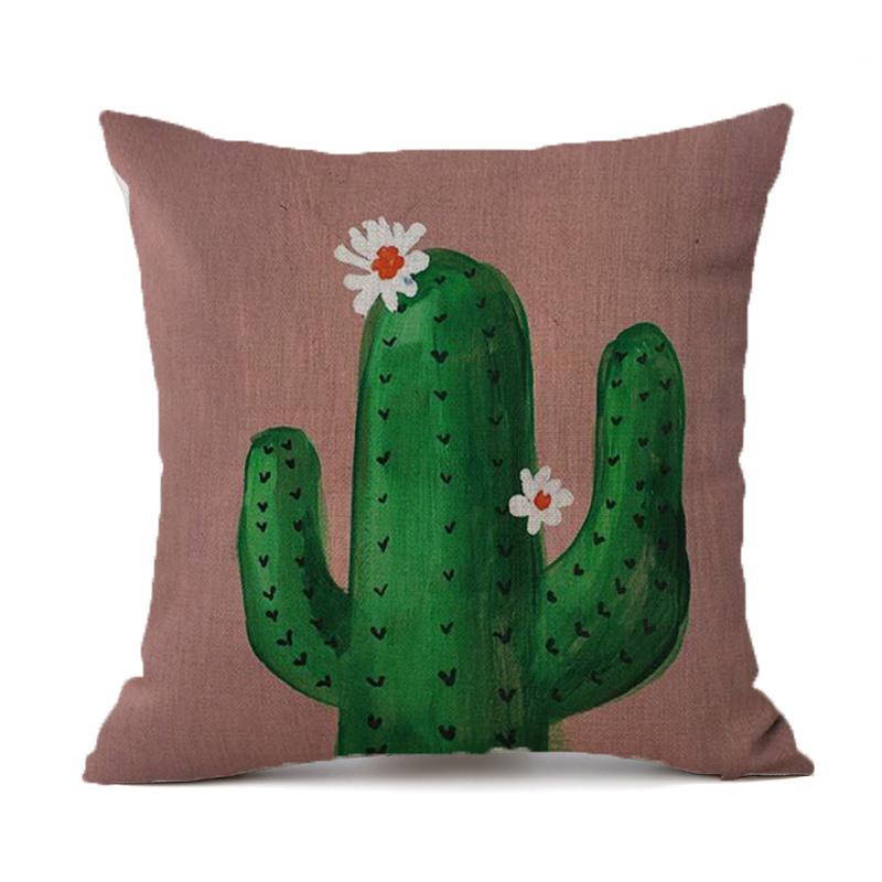 Tropical Plants Cactus Pillow Case Linen Decorative Pillowcases Tropical Cactus Throw Pillow Case Kussensloop Almohada Zt275