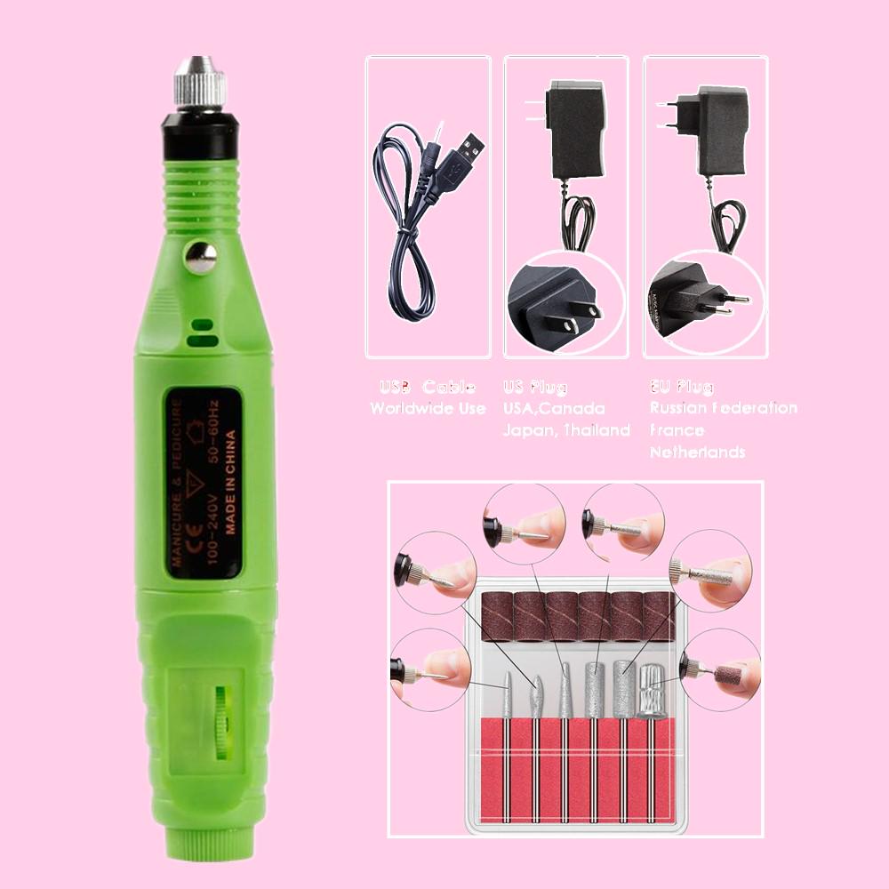 Electric Nail Art Pen Salon Manicure Pedicure Drill File Polish Tool EU US Plug Fashion