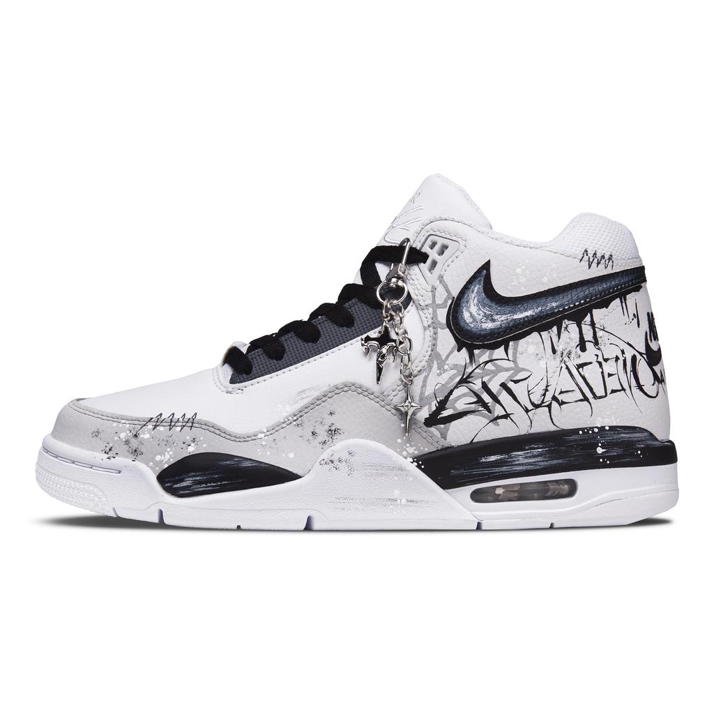 Nike Flight Legacy Шиповник Устойчивый к истиранию Устойчивый к истиранию Средневысокие Винтажные Баскетбольные Кроссовки Мужские BQ4212-101(Team1744-)