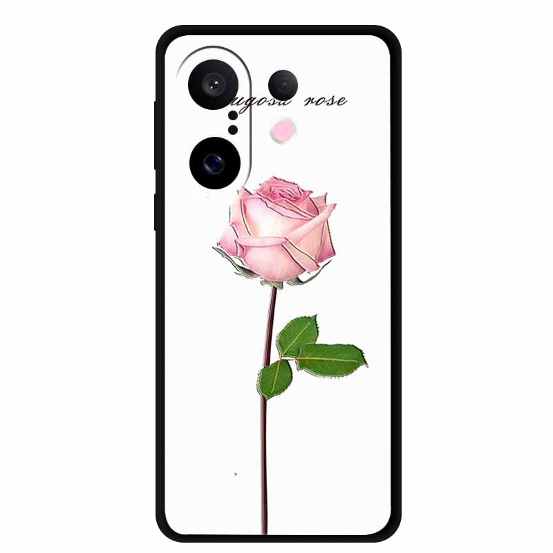 3D чехол для Vivo X200 FE 5G Чехол X 200 FE 6.31" Тисненый Цветок Черный Силиконовый Мягкий Задний Чехол Coque для Vivo S30 Pro Мини Чехлы