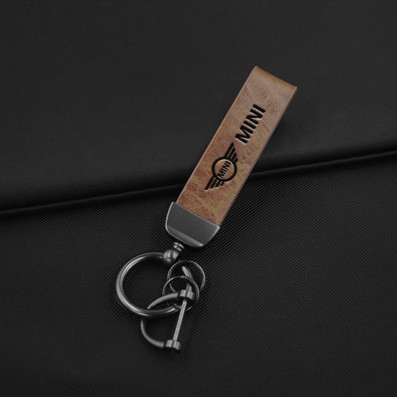 Zinc Alloy Leather Keychain Ring Decorative Pendant For Mini Cooper One JCW F54 F55 F56 F57 F60 R50 R52 R53 R55 R5 Accessories qclyn77