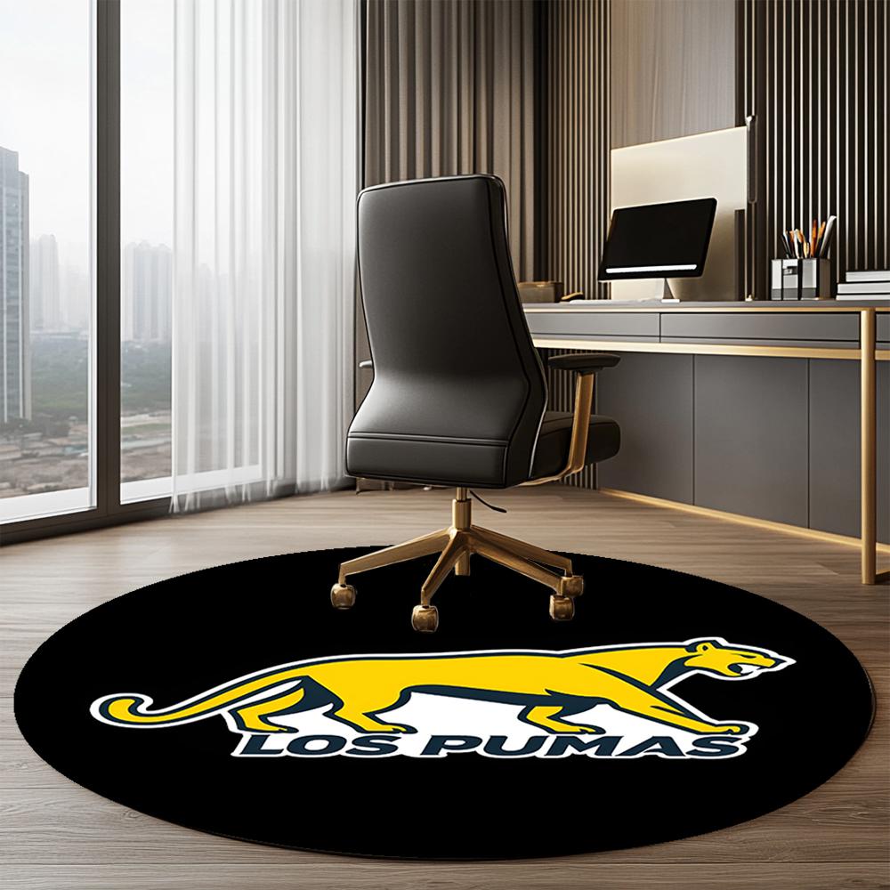 Los Pumas Printed Round Rug Carpet Chair Rug Area Rug Entryway Doormats,for Office Chair Living Room Bedroom Kitchen Room.