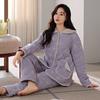 Пижама женская зимняя трехслойная утолщенная бархатная из чистого хлопка с хлопковой набивкой зимняя теплая хлопковая куртка комплект домашней одежды
